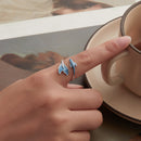 925 Sterling Silver Ring with Enamel Process for Women-5
