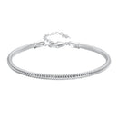 925 Sterling Silver Plated Platinum Bracelet with Adjustable Length for Women-1