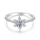 925 Sterling Silver Pavé Moissanite Ring with CZ - Size 6-1