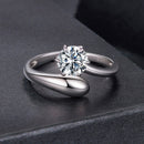 925 Sterling Silver 1 Carat Moissanite Ring for Women-7