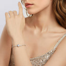 925 Sterling Silver Bracelet 17cm Heart-shaped 1.0cm for Women-8
