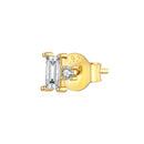 925 Sterling Silver Mini Stud Earrings with Gold Plating and CZ-4