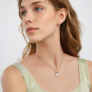 925 Sterling Silver White Gold Plated Necklace with CZ Pendant for Women-7