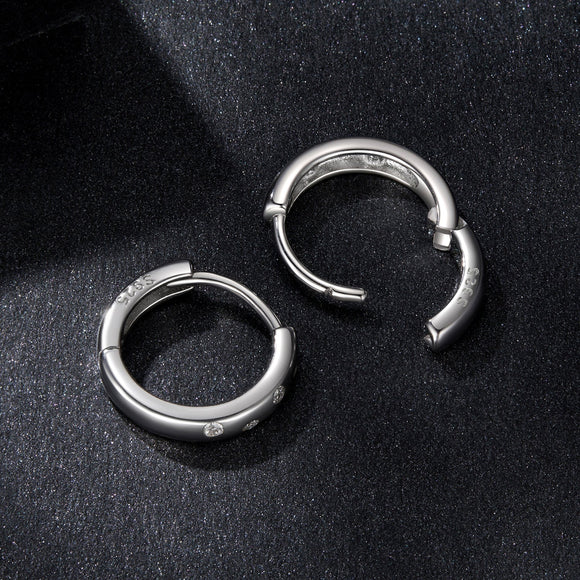 925 Sterling Silver Moissanite Earrings for Women - White Gold Plated