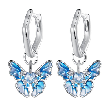 925 Sterling Silver Enamel Pavé Setting CZ Earrings for Women - 0