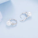 925 Sterling Silver Earrings with Quality Shell Pearl and CZ for Women-5
