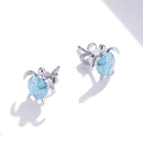 925 Sterling Silver Earrings for Women - Pavé Setting CZ with Enamel Process - 1cm-2