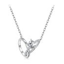 925 Sterling Silver White Gold Plated 40+5cm Necklace with Pavé CZ for Women-1