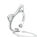925 Sterling Silver Oxidized Paw Design Ring-2