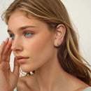 925 Sterling Silver Earrings with White Gold Plating, 1.1x0.7 cm, for Women-7