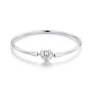 925 Sterling Silver White Gold Plated 17.0cm CZ Bracelet for Women-2