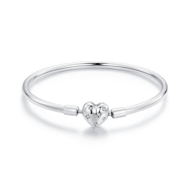 925 Sterling Silver White Gold Plated 17.0cm CZ Bracelet for Women - 0