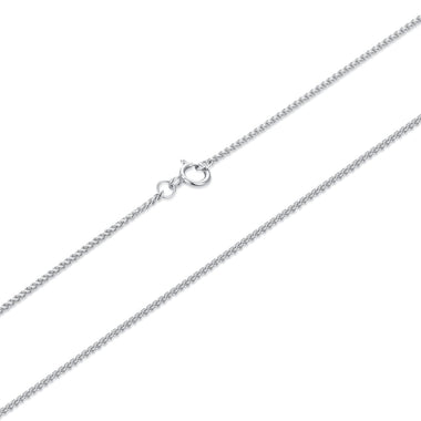 925 Sterling Silver + Plated White Gold 40cm Necklace