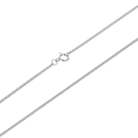 925 Sterling Silver + Plated White Gold 40cm Necklace