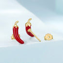925 Sterling Silver Gold Plated Enamel Earrings for Women-2
