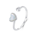 925 Sterling Silver Ring with Pavé Setting and White Shell-4