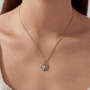 925 Sterling Silver Moissanite Necklace 40+5cm with CZ for Women-6