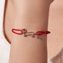 925 Sterling Silver White Gold Plated Adjustable Bracelet with Cotton Cord for Women-5