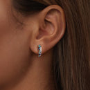 925 Sterling Silver Earrings with Pavé Setting and White Gold Plating for Women-9