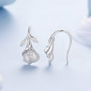 925 Sterling Silver Earrings with White Gold Plating and CZ-3