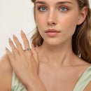 925 Sterling Silver & White Gold Plated Amazonite Ring Size 6 for Women-7