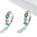 925 Sterling Silver Earrings with CZ in Pavé Setting - 1.3x0.4cm for Women-2