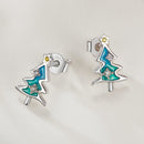 925 Sterling Silver Enamel Pavé CZ Earrings for Women-3