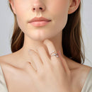 925 Sterling Silver Oxidized CZ Ring with Pavé Setting for Women-6