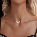 925 Sterling Silver Moissanite & Quality Shell Pearl Adjustable Necklace for Women-4