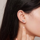 925 Sterling Silver Oxidized Pavé CZ Earrings-6