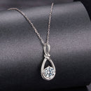 925 Sterling Silver 1 Carat Moissanite Necklace with White Gold Plating - 40+5cm Length for Women-2