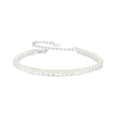 925 Sterling Silver White Gold Plated Shell Pearl Bracelet 16+6cm for Women-2