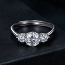 925 Sterling Silver Moissanite 6.5mm 1ct Ring, Size E for Women-5