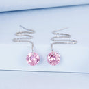 925 Sterling Silver Earrings with 0.8cm Main Stone and CZ for Women-5