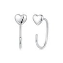 925 Silver White Gold Plated 1.4cm Brass Earrings for Women-2
