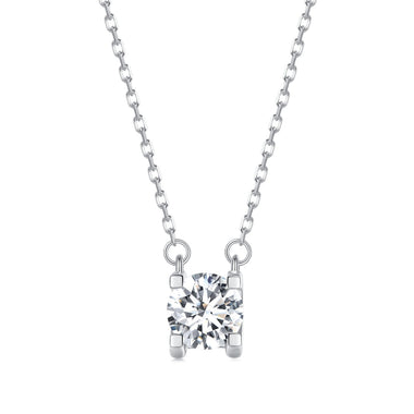 925 Sterling Silver 0.65 Carat Moissanite Necklace for Women - 0
