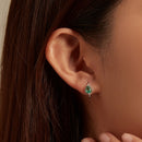 925 Sterling Silver Earrings with Pavé Setting and Transparent Glass-8