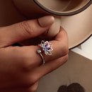 925 Sterling Silver Pavé Setting CZ & Synthetic Tourmaline Ring for Women-9
