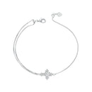 925 Sterling Silver White Gold Plated Bracelet with CZ Pendant 200mm for Women-1