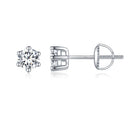 925 Sterling Silver Pavé Set CZ Earrings for Women - 0.5x0.5 cm-1