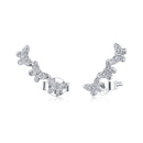 925 Sterling Silver Earrings - 1.4x0.5 cm - Platinum Plated for Women-2