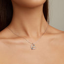 925 Sterling Silver Adjustable Moonstone Necklace with CZ Accents for Women-7