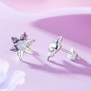 925 Sterling Silver Earrings with Enamel and Transparent Glass for Women-4