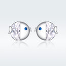 925 Sterling Silver Earrings with Pavé Setting CZ, Size 0.6*0.7cm, for Women-6