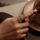 925 Sterling Silver Oxidized 0.2cm Ring-7
