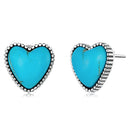 925 Sterling Silver Oxidized Turquoise Earrings for Women-1