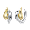 925 Sterling Silver & Plated Gold & Plated White Gold Earrings-1