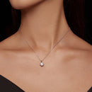 925 Sterling Silver Moissanite Necklace 39cm+5cm Length for Women-6