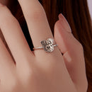 925 Sterling Silver Oxidized Silver Dog Ring for Women-5
