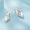 925 Sterling Silver Earrings with White Gold Plating and CZ-4